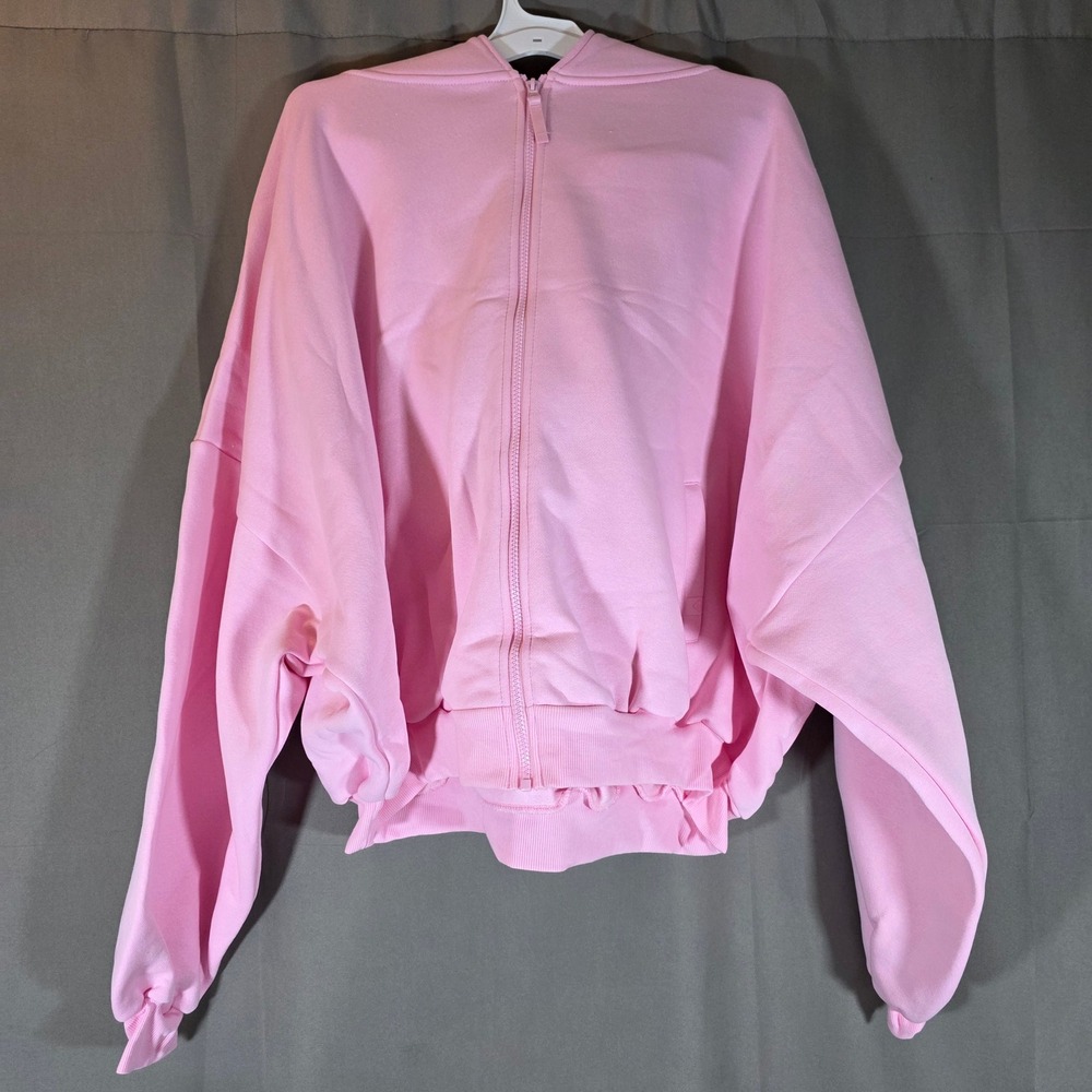 Blogilates Marshmallow Hoodie Pink Oversized Zip Up Sweatshirt Cassey Ho 3X New